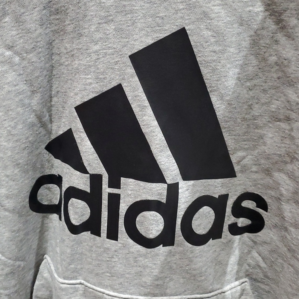 Adidas Gray Hoodie Sweatshirt Handwarmer - Picture 2 of 6